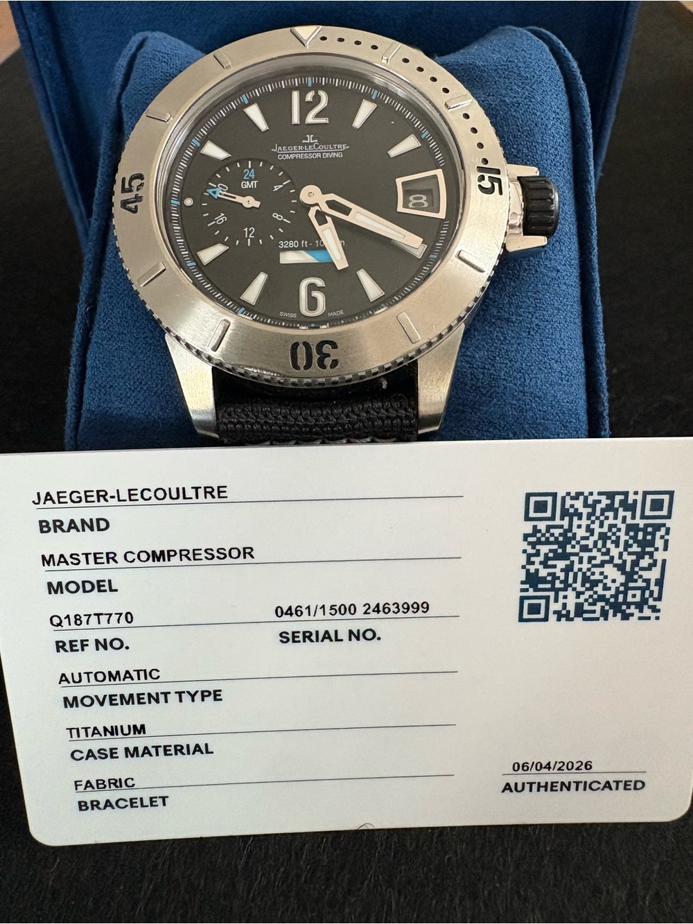 Jaeger-LeCoultre Master Compressor Diving GMT Navy SEALs LE 1500 Titanium